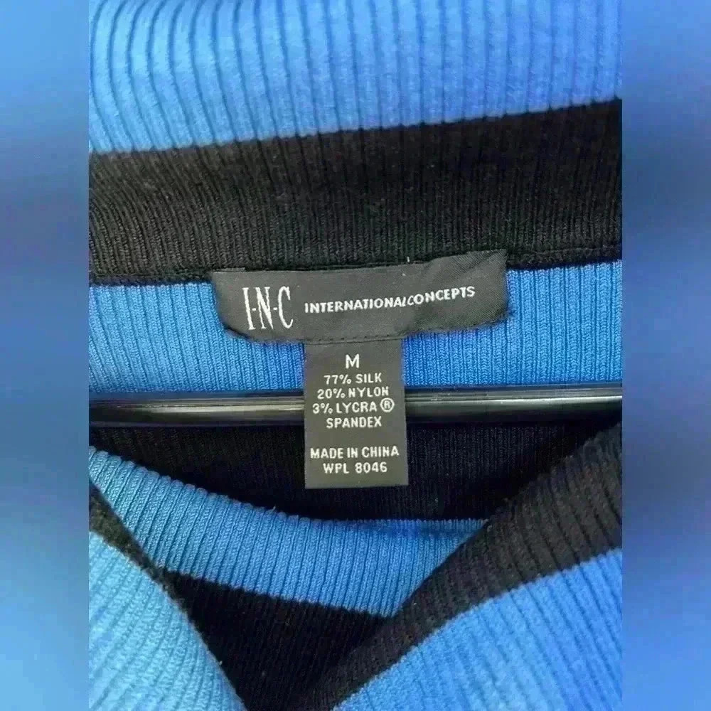 NWT international concepts blue & black striped sweater‎ dress - Picture 4 of 6